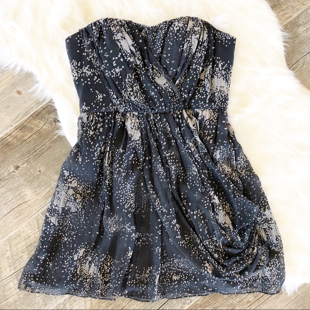 BCBGeneration * Dark Grey Drape Strapless dress